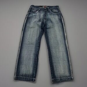 Lot29 World Class Denim Mens Blue Y2K Baggy Streetwear Straight Jeans Size 36